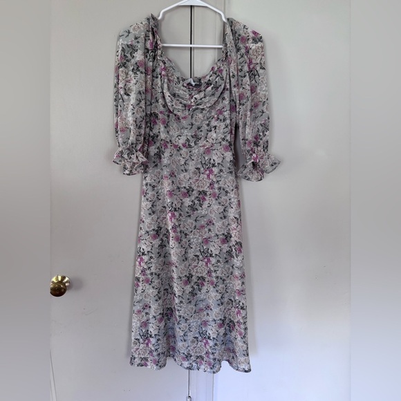 Astr | Off Shoulder Floral Midi Dress - Picture 1 of 7